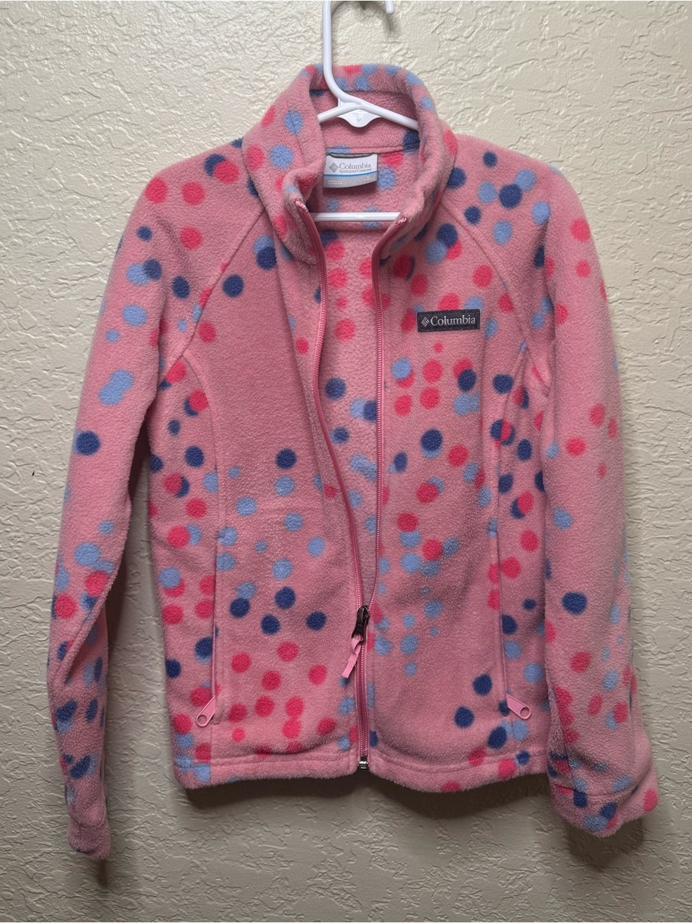 Columbia Kids Pink Polka Dot Fleece Jacket